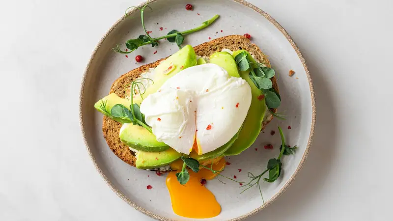 Avocado toast with poached egg